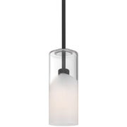 Access Lighting Ole' 1 Light Pendant, Matte Black/Clear Frosted