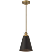 Access Dahlia 1Lt Pendant, Antique Brushed Brass, Black Shade/Black
