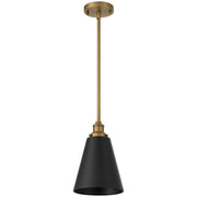Access Dahlia 1Lt Pendant, Antique Brushed Brass, Black Shade/Black