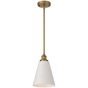 Access Dahlia 1Lt Pendant, Antique Brushed Brass, White Shade/White