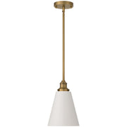 Access Dahlia 1Lt Pendant, Antique Brushed Brass, White Shade/White