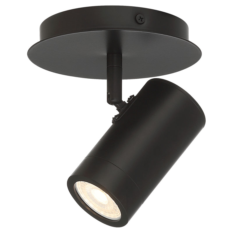 Access Prado 1Lt Adjustable LED Flush Mt, Matte Black/Matte Black