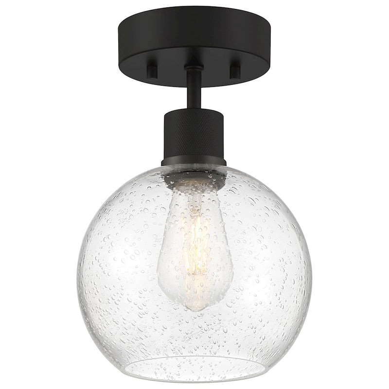 Access Lighting Port 9 Burgundy RLED Semi-Flush, Black/Seed