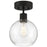 Access Lighting Port 9 Burgundy RLED Semi-Flush, Black/Seed