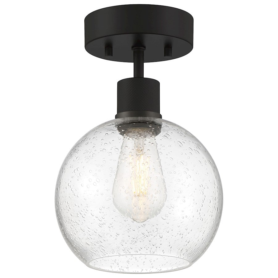 Access Lighting Port 9 Burgundy RLED Semi-Flush, Black/Seed