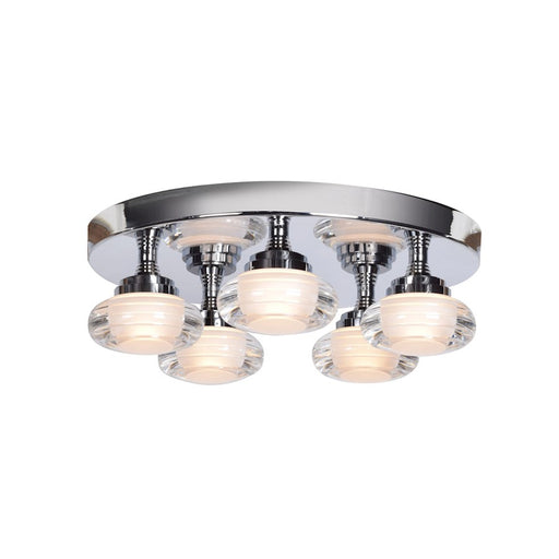 Access Lighting Optix 5 Light Flush Mount, Chrome