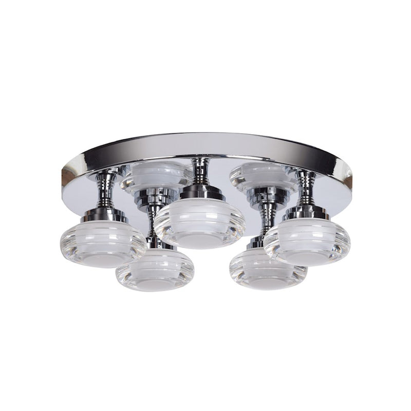 Access Lighting Optix 5 Light Flush Mount, Chrome