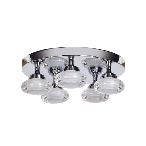 Access Lighting Optix 5 Light Flush Mount, Chrome