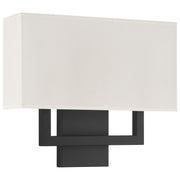 Access Lighting Mid Town 2Lt LED Wall Sconce, Matte Black/White