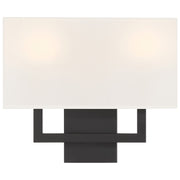 Access Lighting Mid Town 2Lt LED Wall Sconce, Matte Black/White