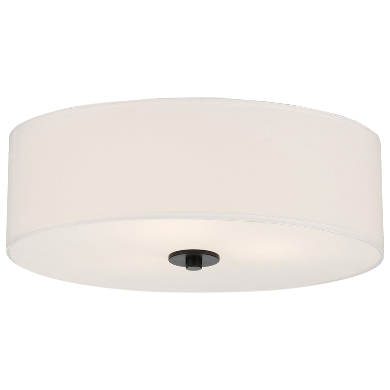 Access Mid Town LED Flush Mt, 18", Matte Black/White
