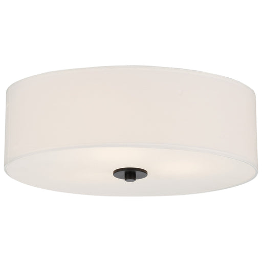 Access Mid Town LED Flush Mt, 18", Matte Black/White