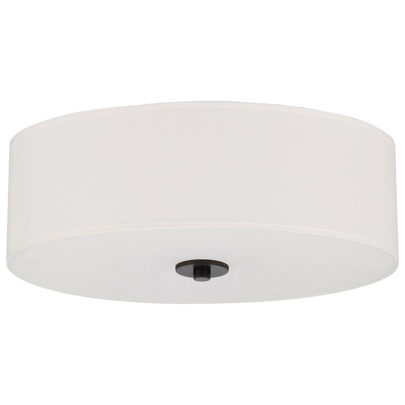 Access Mid Town LED Flush Mt, 18", Matte Black/White