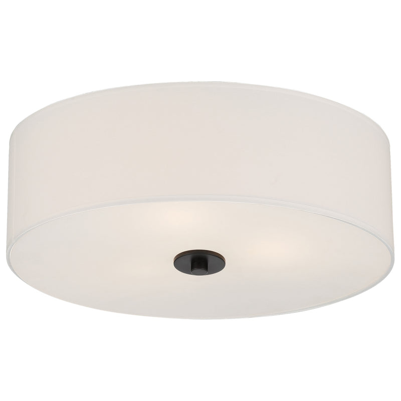 Access Mid Town LED Flush Mt, 18", Matte Black/White