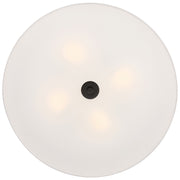Access Mid Town LED Flush Mt, 24", Matte Black/White