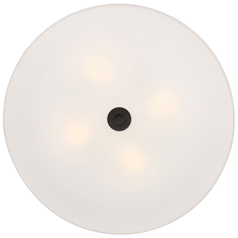 Access Mid Town LED Flush Mt, 24", Matte Black/White
