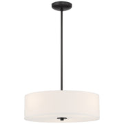 Access Mid Town LED Pendant/Semi Flush, 18", Matte Black/White