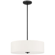 Access Mid Town LED Pendant/Semi Flush, 18", Matte Black/White