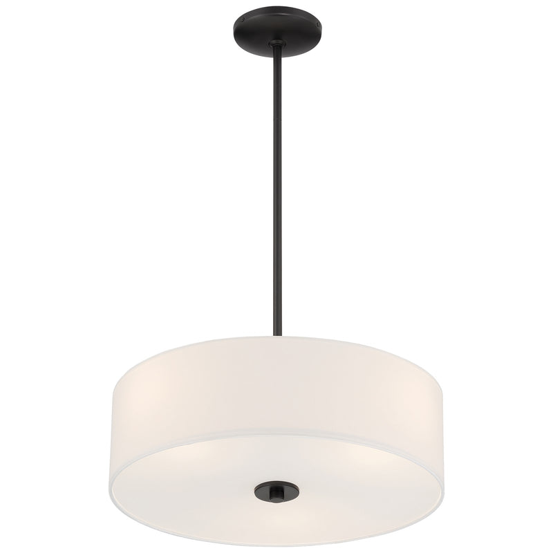 Access Mid Town LED Pendant/Semi Flush, 18", Matte Black/White