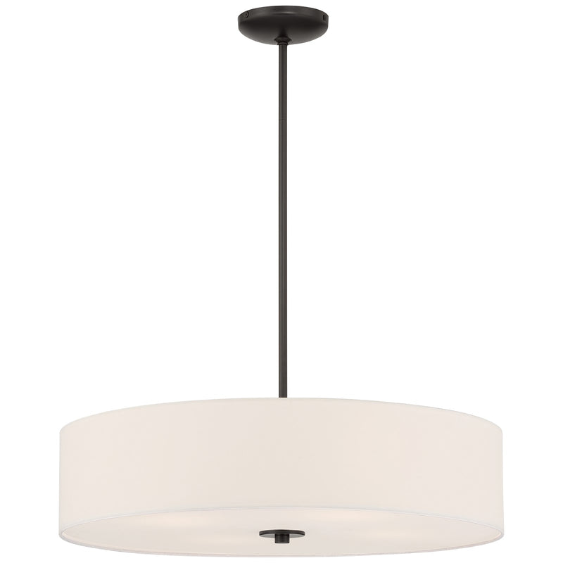 Access Mid Town LED Pendant/Semi Flush, 24", Matte Black/White