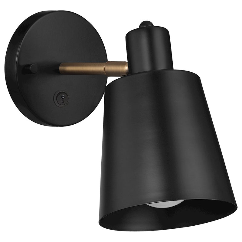 Access Lighting Dalton 1 Light Adjustable Sconce, Black/Brass