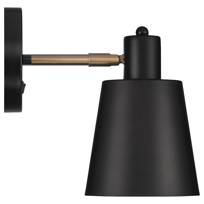 Access Lighting Dalton 1 Light Adjustable Sconce, Black/Brass