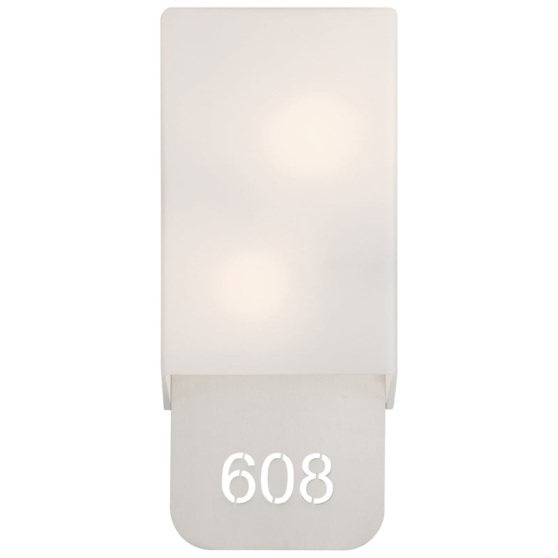 Access Décor 2Lt LED Address Light/Braille, Steel/Opal