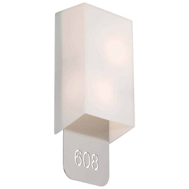 Access Décor 2Lt LED Address Light/Braille, Steel/Opal