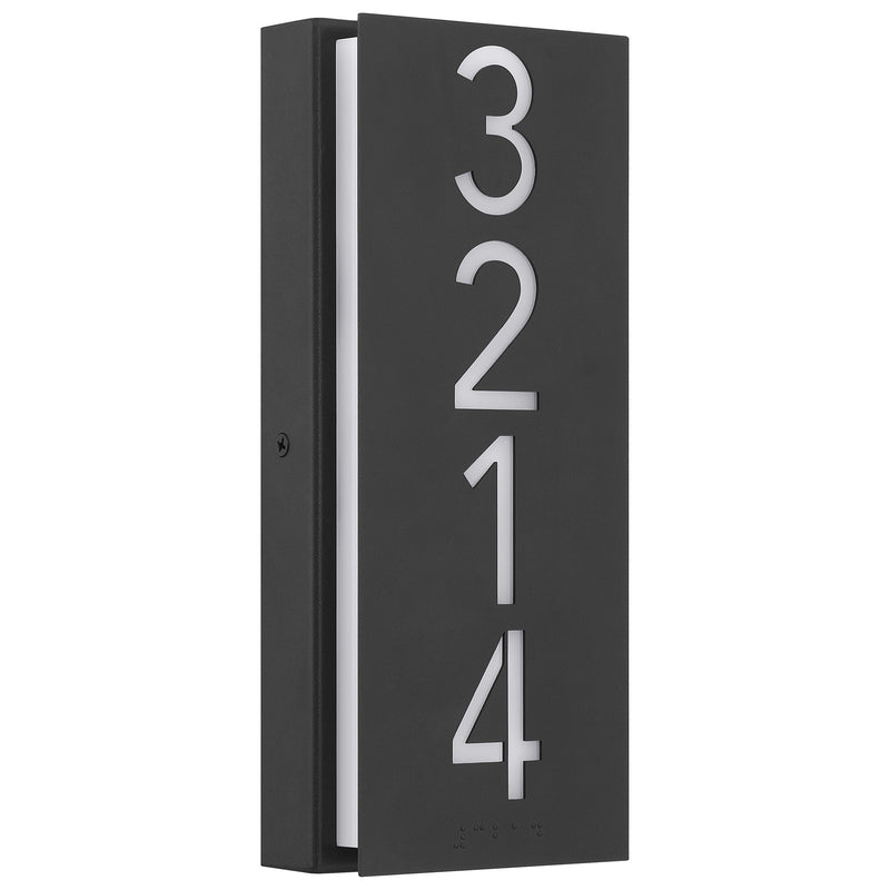Access Numero Braille LED Address Light, Black/Acrylic Lens