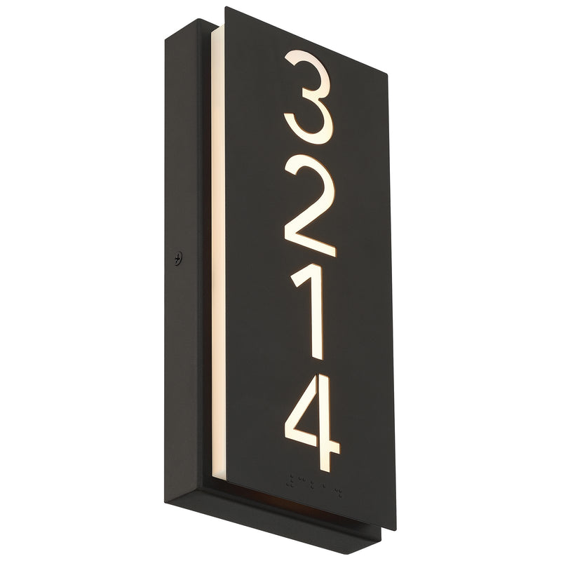 Access Numero Braille LED Address Light, Black/Acrylic Lens