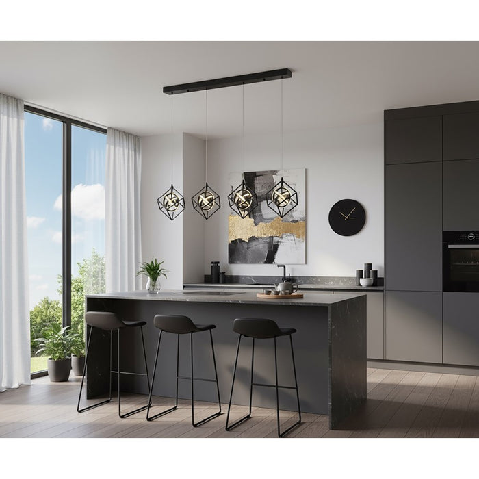 Artcraft Tulip Integrated LED 4 Light Island Light, Matte Black