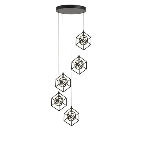 Artcraft Tulip Integrated LED 5 Light Pendant, Matte Black