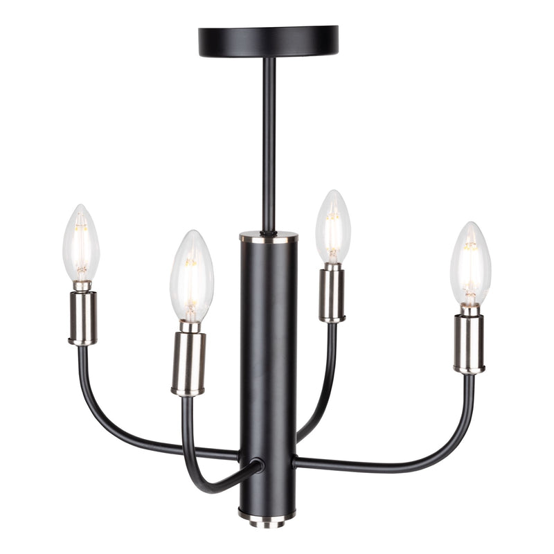 Artcraft Avalon Collection 4 Light Flush Mount, Brushed Nickel