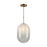 Artcraft Vita 1 Light Pendant, Brass/White Ombre