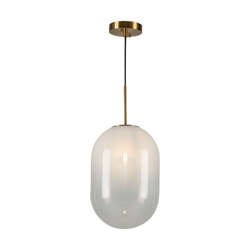 Artcraft Vita 1 Light Pendant, Brass/White Ombre