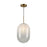 Artcraft Vita 1 Light Pendant, Brass/White Ombre