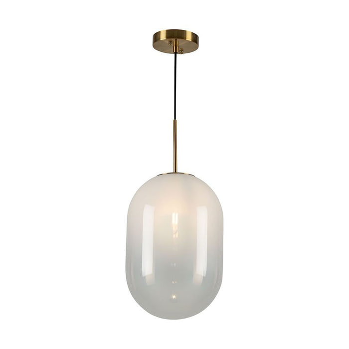 Artcraft Vita 1 Light Pendant, Brass/White Ombre