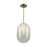 Artcraft Vita 1 Light Pendant, Brass/White Ombre