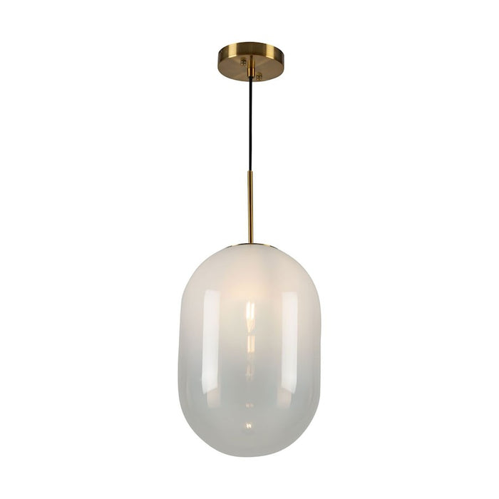 Artcraft Vita 1 Light Pendant, Brass/White Ombre