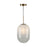 Artcraft Vita 1 Light Pendant, Brass/White Ombre