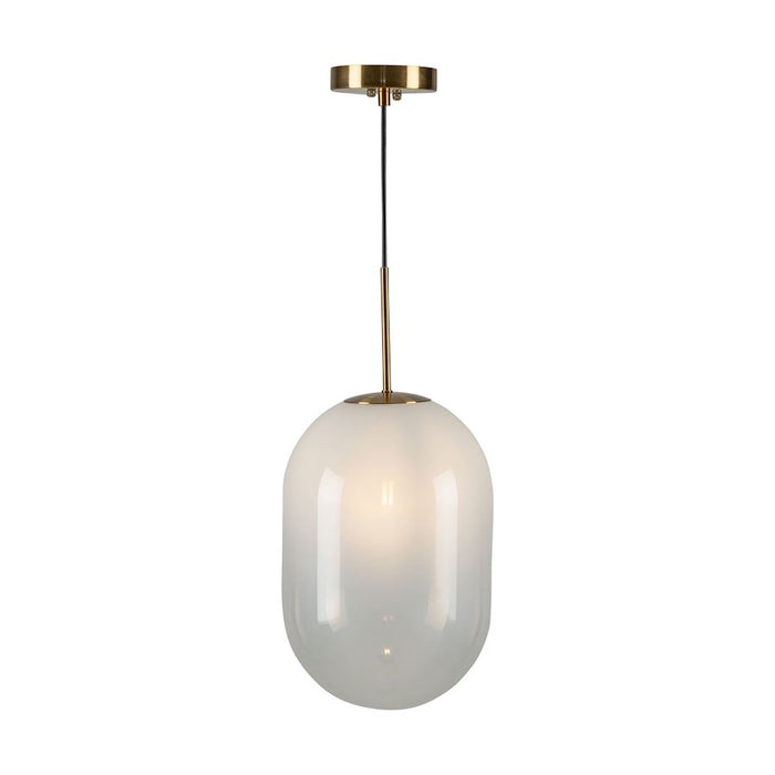 Artcraft Vita 1 Light Pendant, Brass/White Ombre