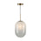 Artcraft Vita 1 Light Pendant, Brass/White Ombre
