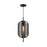 Artcraft Vita 1 Light Pendant, Black/Smoke Grey