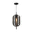 Artcraft Vita 1 Light Pendant, Black/Smoke Grey