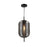 Artcraft Vita 1 Light Pendant, Black/Smoke Grey