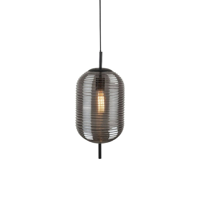 Artcraft Vita 1 Light Pendant, Black/Smoke Grey