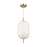 Artcraft Vita 1 Light Pendant, Brass/White