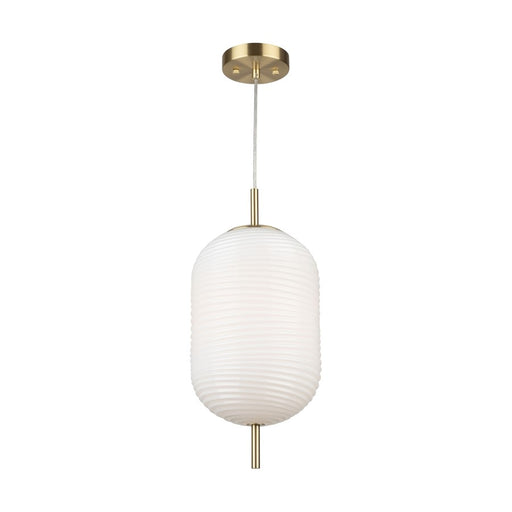 Artcraft Vita 1 Light Pendant, Brass/White