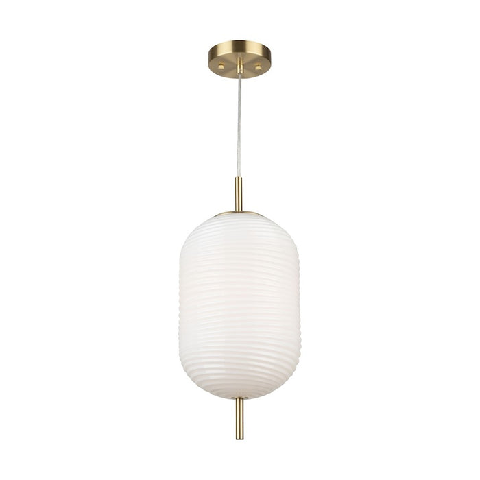 Artcraft Vita 1 Light Pendant, Brass/White - AC10631BR