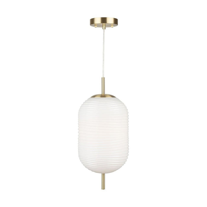 Artcraft Vita 1 Light Pendant, Brass/White